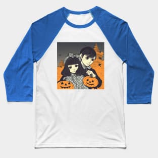 Halloween Couple with Pumpkin Baseball T-Shirt